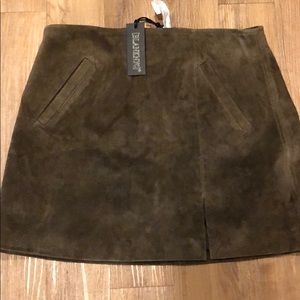 Moss Green Suede BlankNYC mini skirt